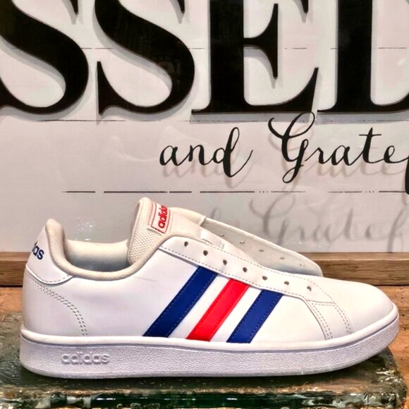 Adidas Men's Grand Court Base Red White Blue Mens Sz 7 | Wmn 8.5 #EE7901 - Picture 4 of 9